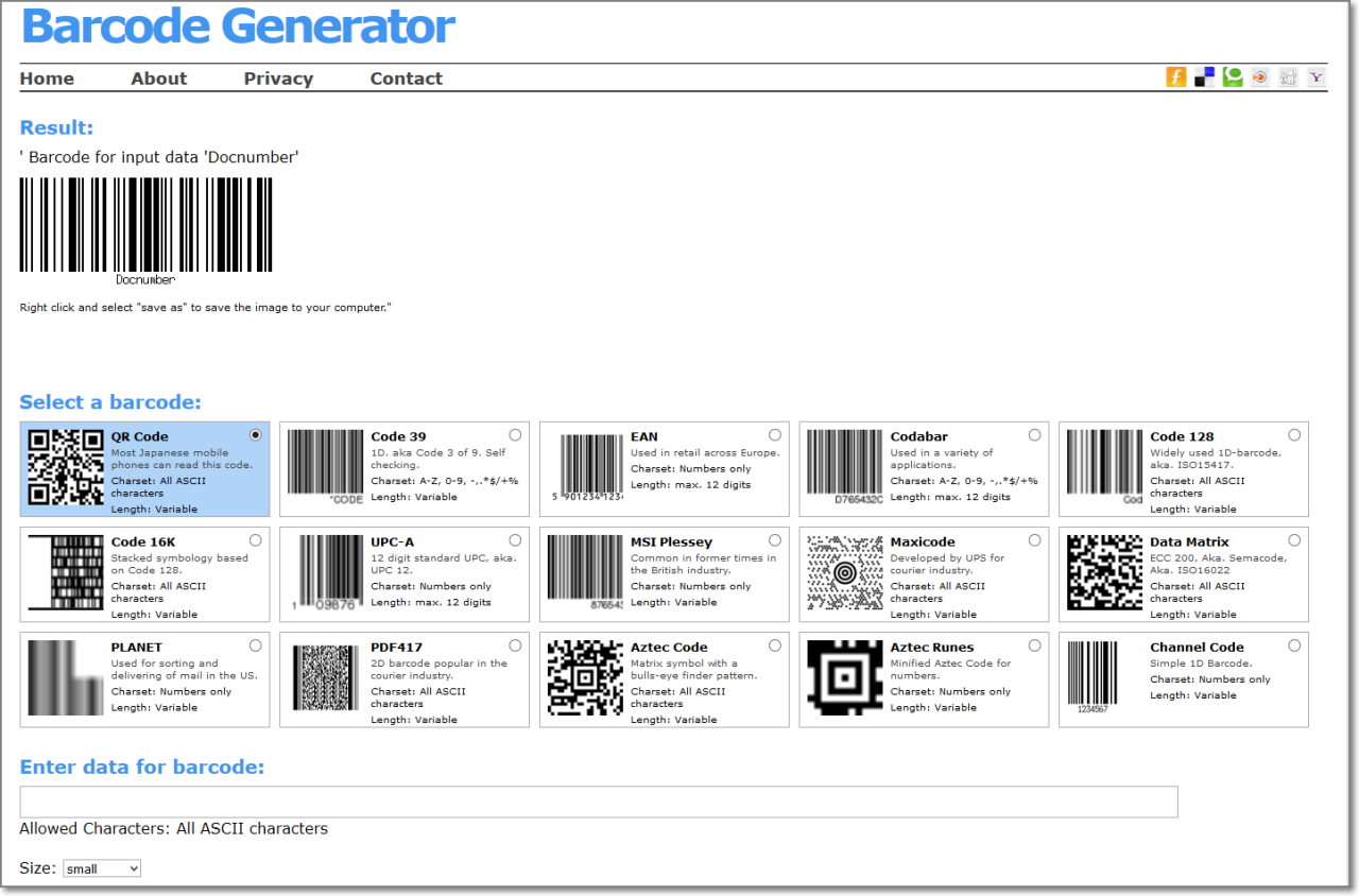 Barcode generator