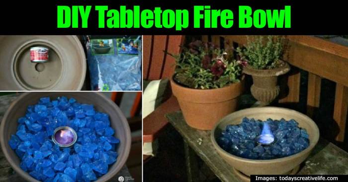 Diy tabletop fire bowl